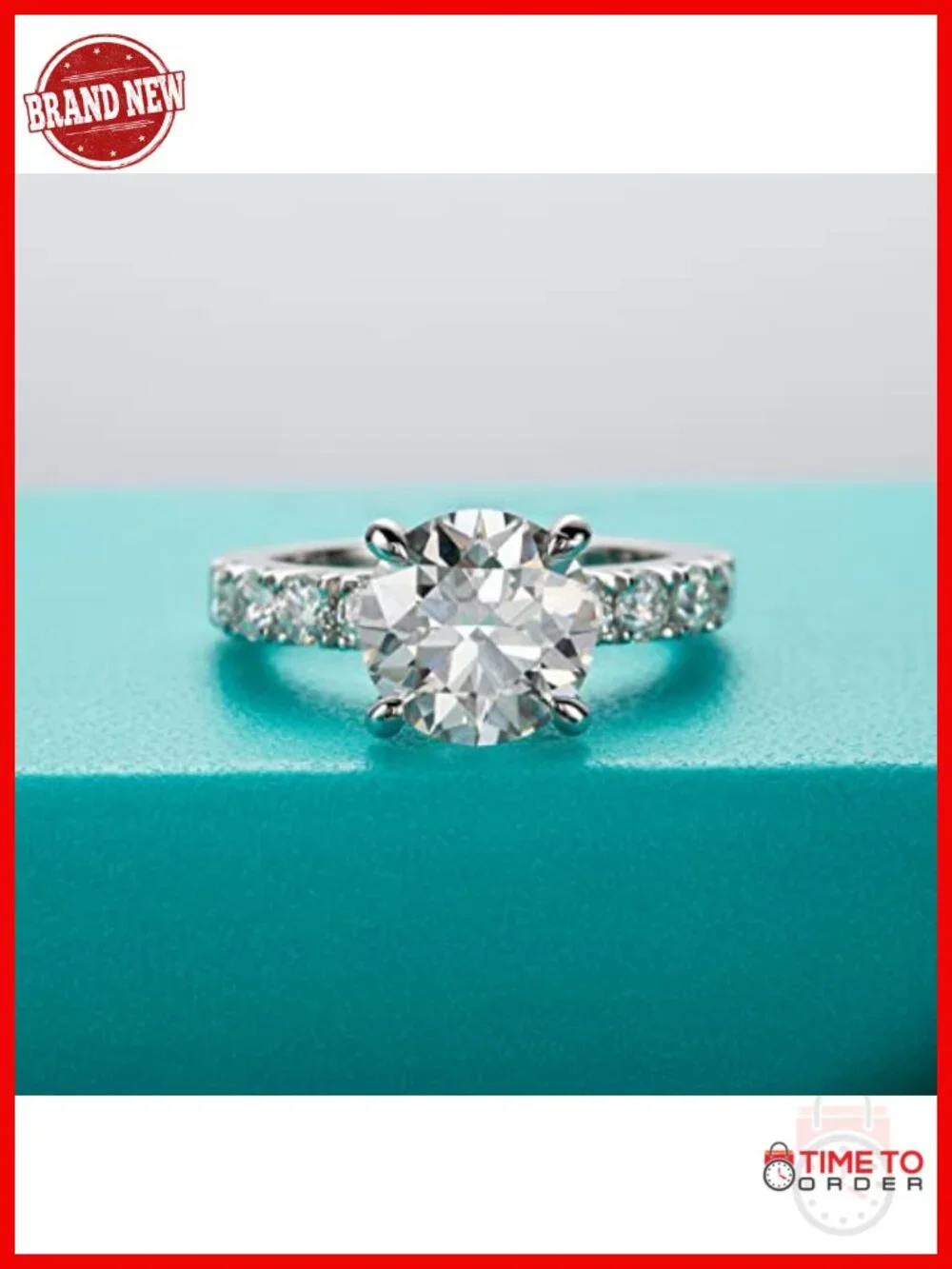 Moissanite Engagement Ring 4.3cttw D Color 925 Sterling Silver Promise
